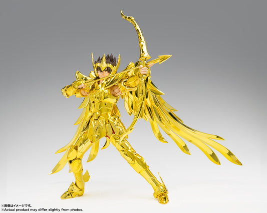 Figura Bandai Myth Cloth EX - Sagittarius Seiya Inheritor Of The Gold Cloth - Vista de perfil y caja