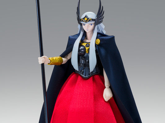 Figura Bandai Myth Cloth - Hilda Polaris Ex (Saint Seiya) - Vista de perfil y caja