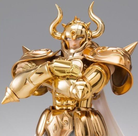 Figura Bandai Myth Cloth EX - Aldebaran Tauro Oce (Saint Seiya) - Vista de perfil y caja