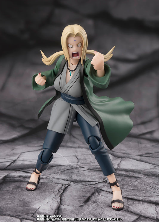 Figura Bandai S.H.Figuarts - Tsunade The Legendary Medical Ninja - Vista de perfil y caja
