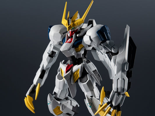 Figura Colección Anime Gundam Universe - Barbatos Lupus Rex Asw G 08 Gu 25 - Vista de perfil y caja
