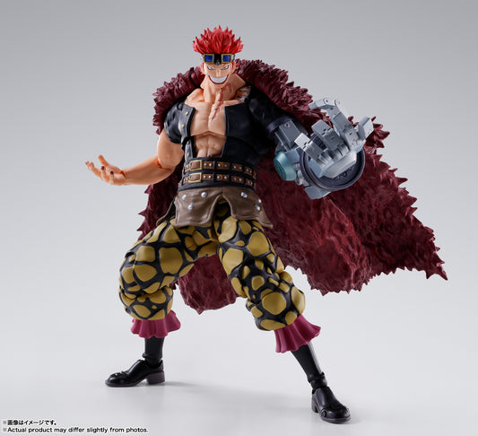 Figura Bandai S.H.Figuarts - Eustass.Kid The Raid On Onigashima - Vista de perfil y caja