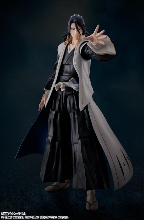 Figura Bandai S.H.Figuarts - Byakuya Kuchiki Bleach - Vista de perfil y caja