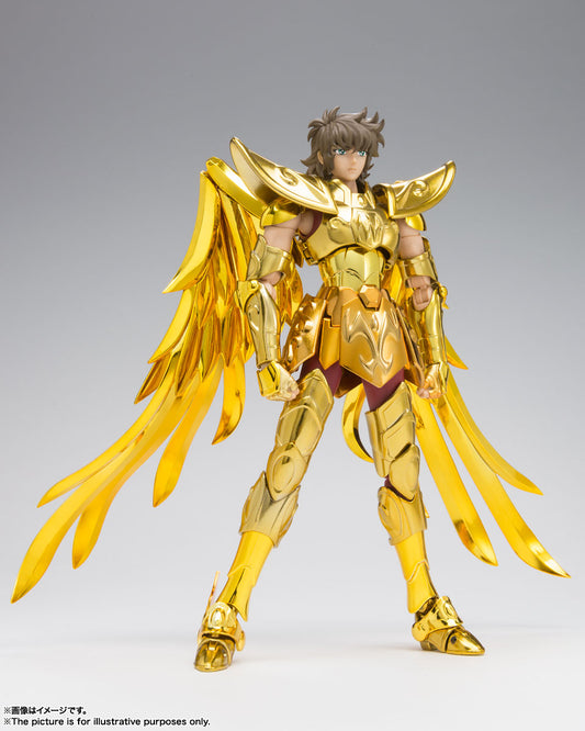 Figura Bandai Myth Cloth EX - Aiolos Sagitario Revival (Saint Seiya) - Vista de perfil y caja