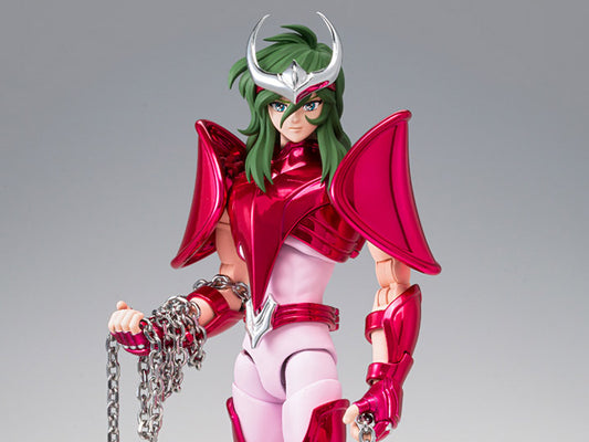 Figura Colección Anime Myth Cloth EX - Shun De Andromeda V3 Final Bronce Cloth (Saint Seiya) - Vista de perfil y caja