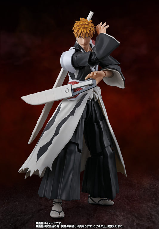 Figura Bandai S.H.Figuarts - Ichigo Kurosaki Dualzangetsu - Vista de perfil y caja