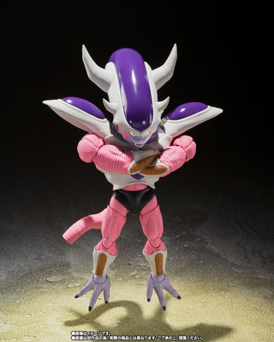 Figura Bandai S.H.Figuarts - Frieza 3Ra Forma (Dragon Ball Z) - Vista de perfil y caja