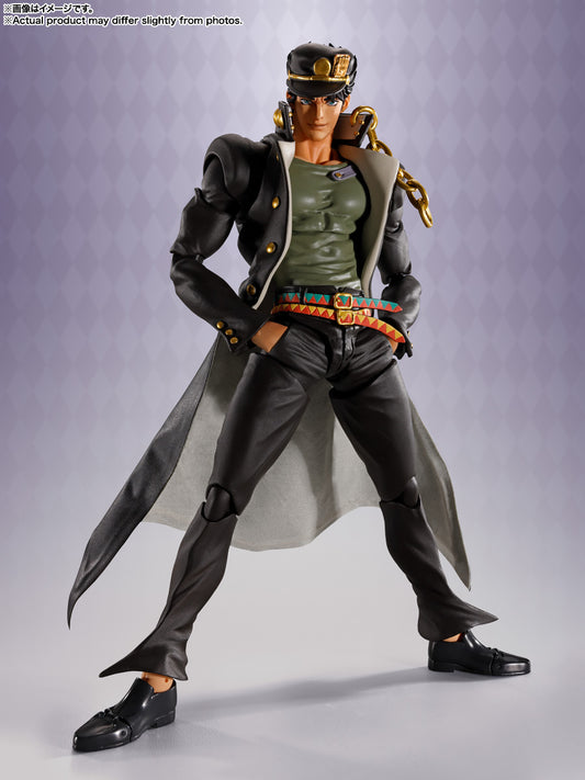 Figura Bandai S.H.Figuarts - Jotaro Kujo Jojos Bizarre - Vista de perfil y caja